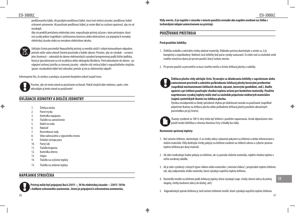 Esi-3000lc, Esi-3000lc sk | Dyras ESI-3000LC User Manual | Page 26 / 37