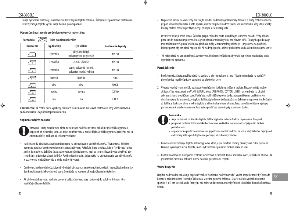 Napájanie strojčeka, Používanie prístroja, Esi-3000lc | Esi-3000lc sk, Esi-2200cs | Dyras ESI-3000LC User Manual | Page 27 / 37