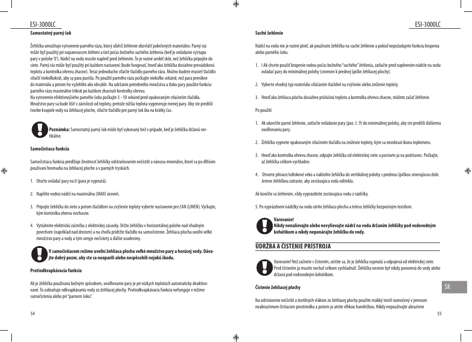 Esi-3000lc, Esi-3000lc sk | Dyras ESI-3000LC User Manual | Page 28 / 37