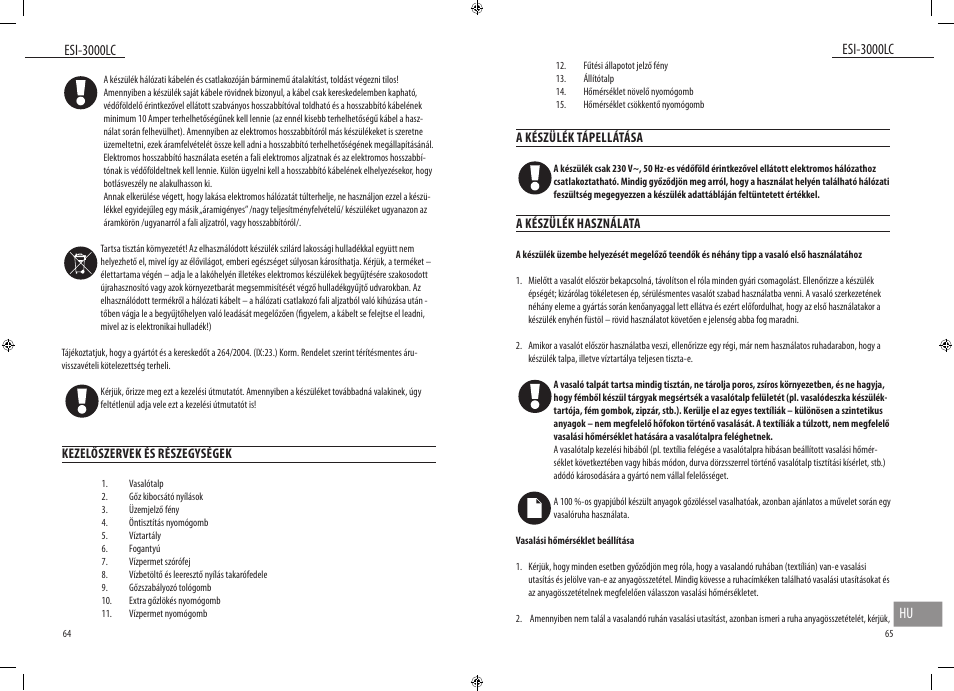 Esi-3000lc, Esi-3000lc hu | Dyras ESI-3000LC User Manual | Page 33 / 37