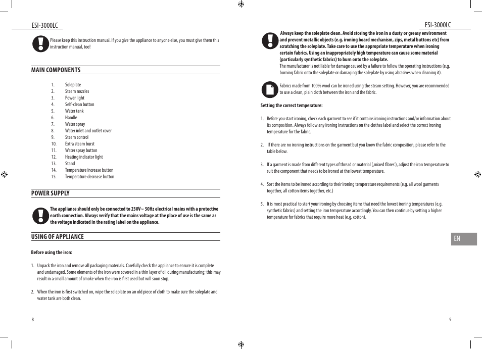 Dyras ESI-3000LC User Manual | Page 5 / 37