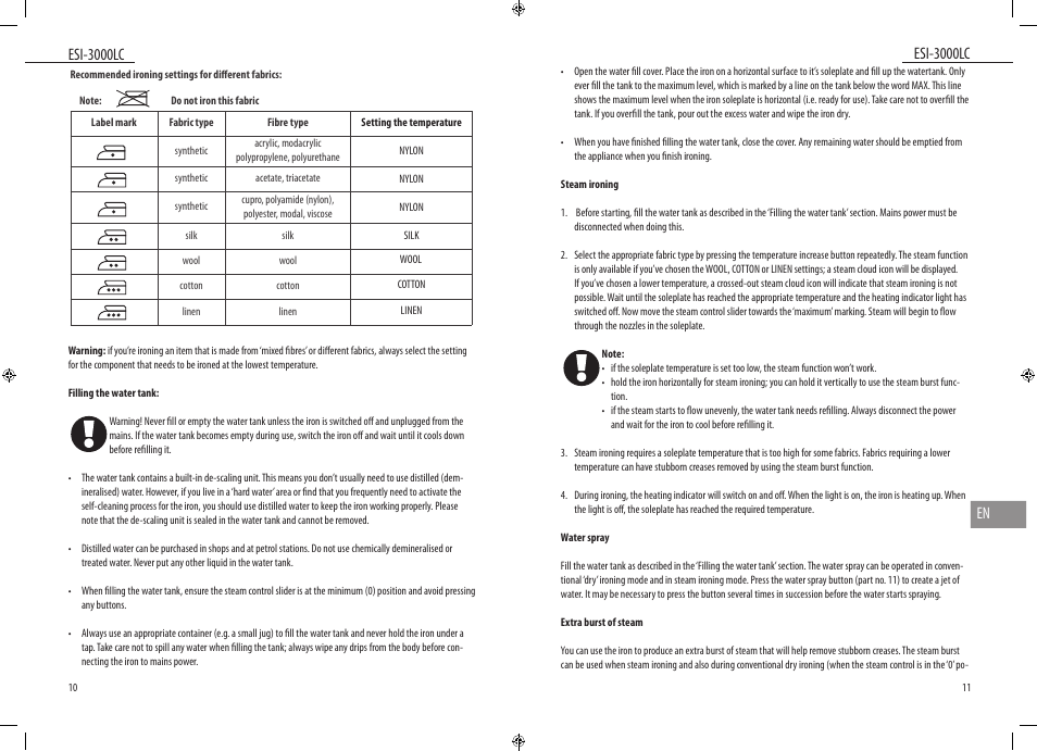 Esi-2200cs | Dyras ESI-3000LC User Manual | Page 6 / 37