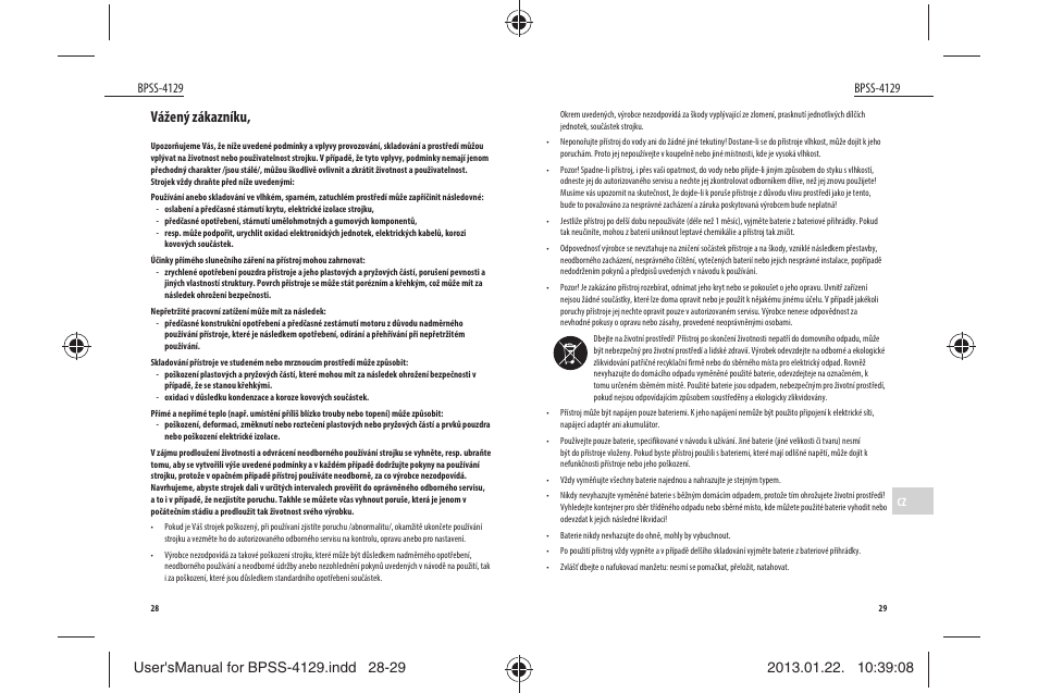 Vážený zákazníku | Dyras BPSS-4129 User Manual | Page 15 / 31