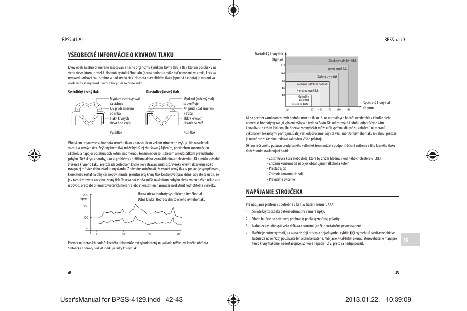 Napájanie strojčeka, Všeobecné informácie o krvnom tlaku | Dyras BPSS-4129 User Manual | Page 22 / 31