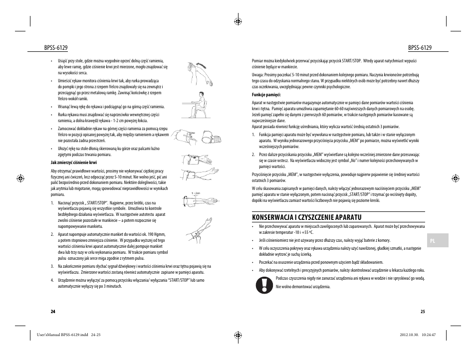 Konserwacja i czyszczenie aparatu, Bpss-6129 | Dyras BPSS-6129 User Manual | Page 13 / 33