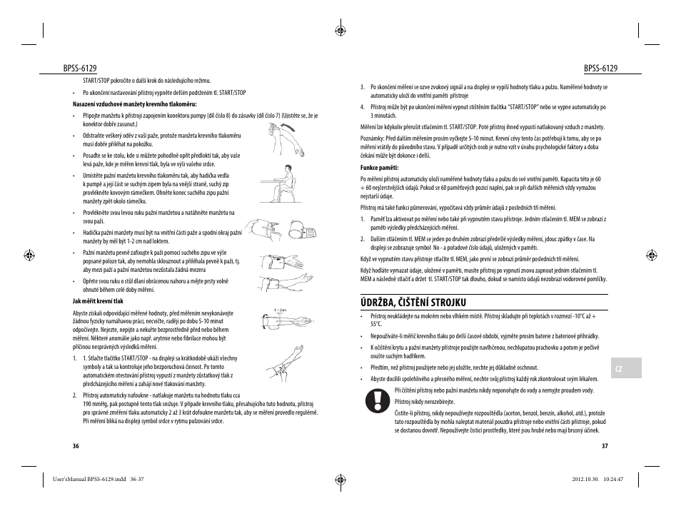 Údržba, čištění strojku, Bpss-6129 | Dyras BPSS-6129 User Manual | Page 19 / 33