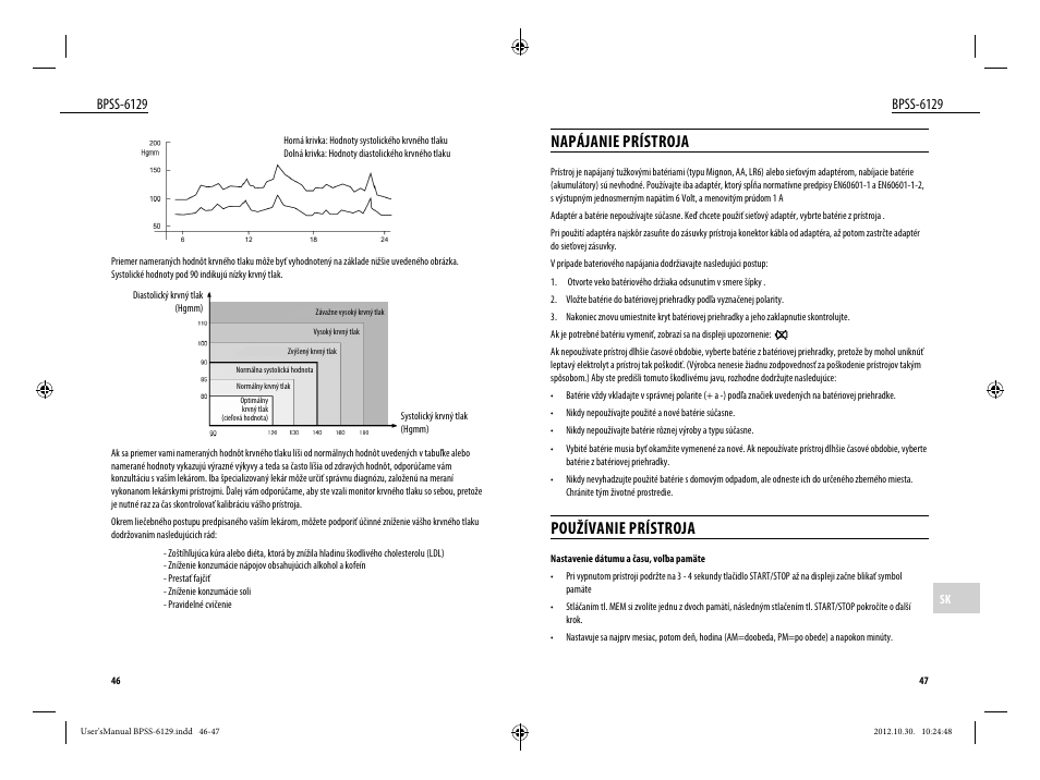 Napájanie prístroja, Používanie prístroja, Bpss-6129 | Dyras BPSS-6129 User Manual | Page 24 / 33