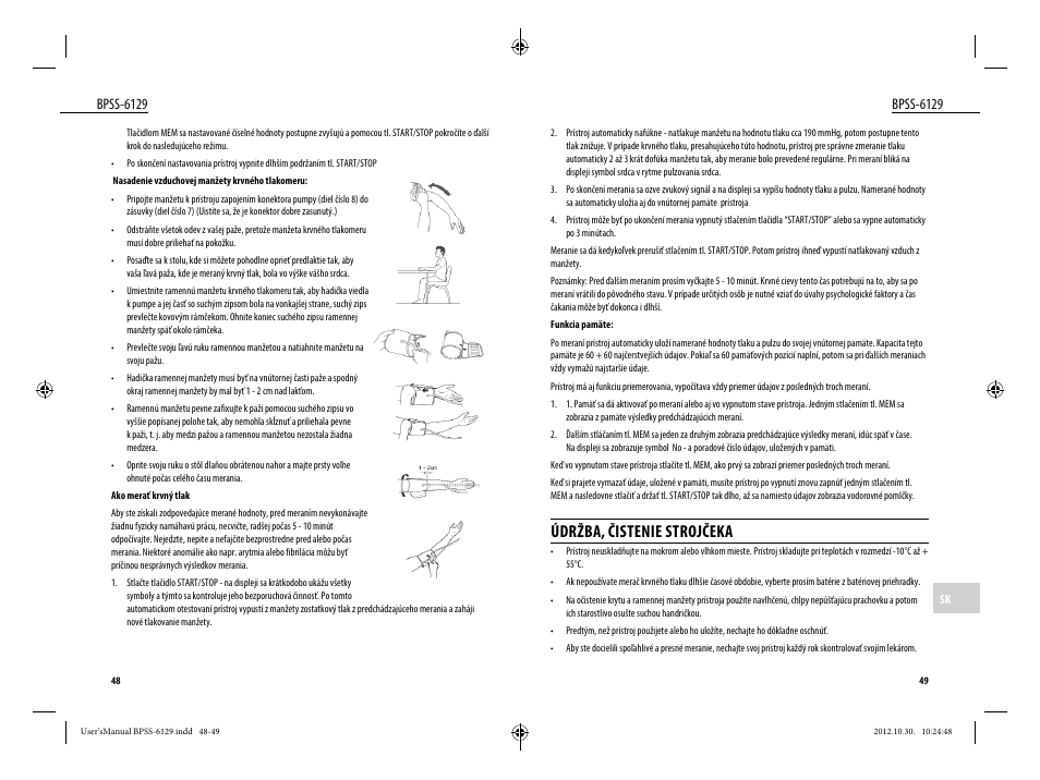 Údržba, čistenie strojčeka, Bpss-6129 | Dyras BPSS-6129 User Manual | Page 25 / 33