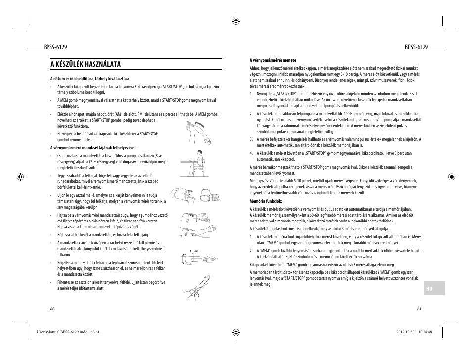 A készülék használata, Bpss-6129 | Dyras BPSS-6129 User Manual | Page 31 / 33