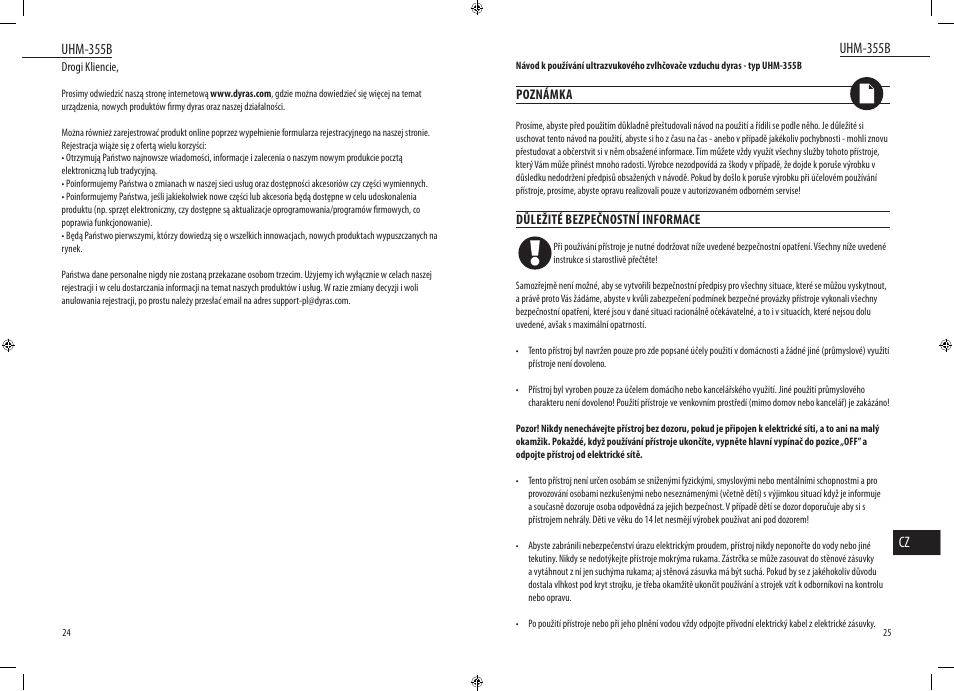 Dyras UHM-355B User Manual | Page 13 / 29