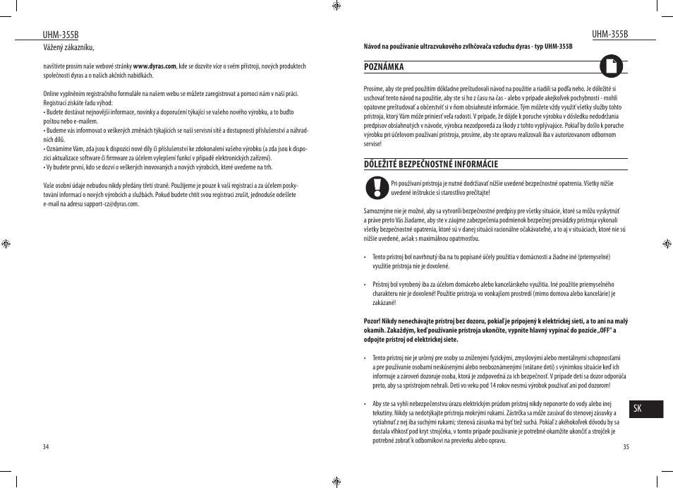 Dyras UHM-355B User Manual | Page 18 / 29