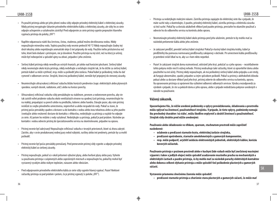 Uhm-355b, Uhm-355b sk | Dyras UHM-355B User Manual | Page 19 / 29
