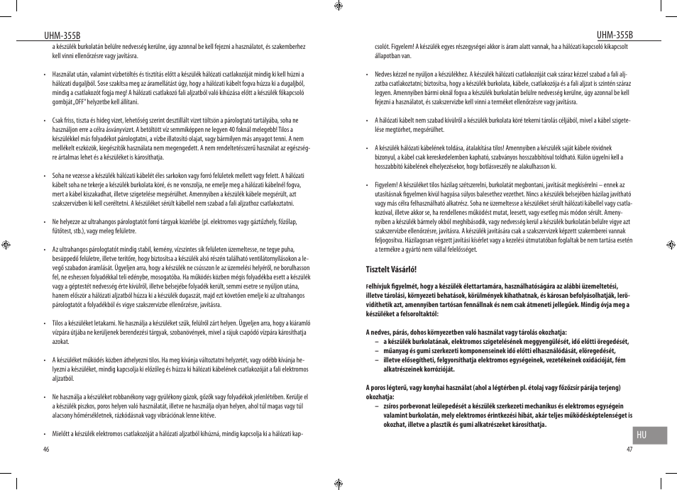 Uhm-355b, Uhm-355b hu | Dyras UHM-355B User Manual | Page 24 / 29