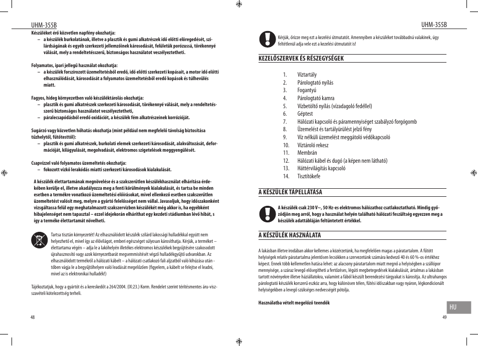 Dyras UHM-355B User Manual | Page 25 / 29