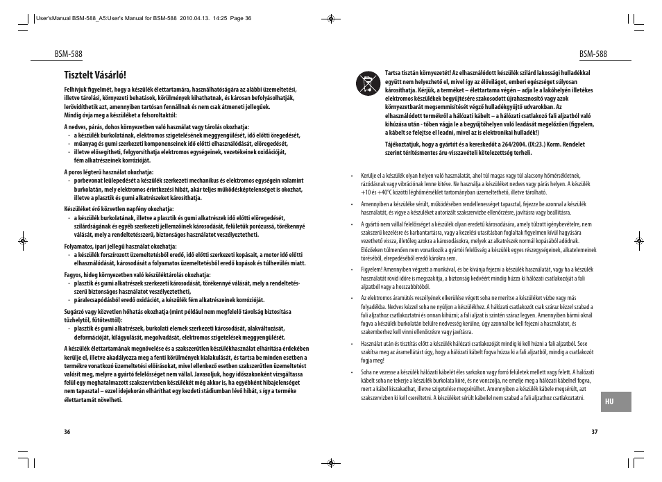 Tisztelt vásárló, Bsm-588 | Dyras BSM-588 User Manual | Page 19 / 23