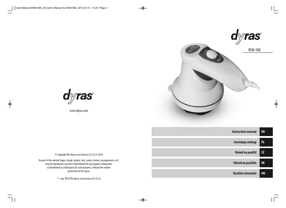 Dyras BSM-588 User Manual | Page 2 / 23