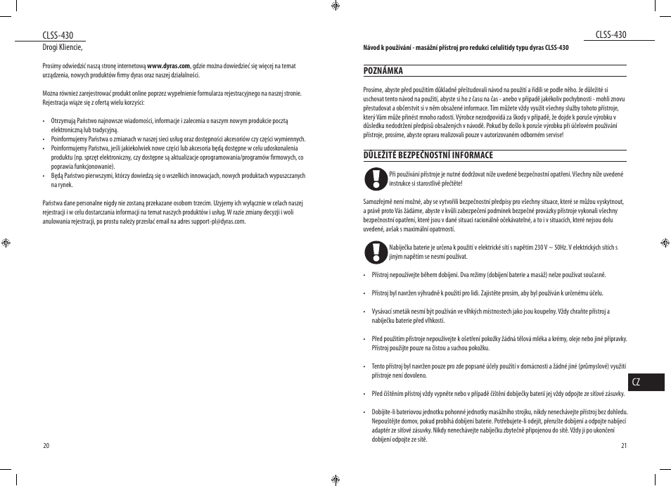 Dyras CLSS-430 User Manual | Page 11 / 23