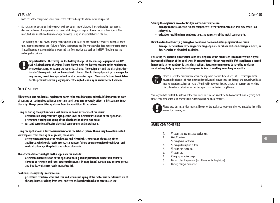 Dear customer | Dyras CLSS-430 User Manual | Page 4 / 23