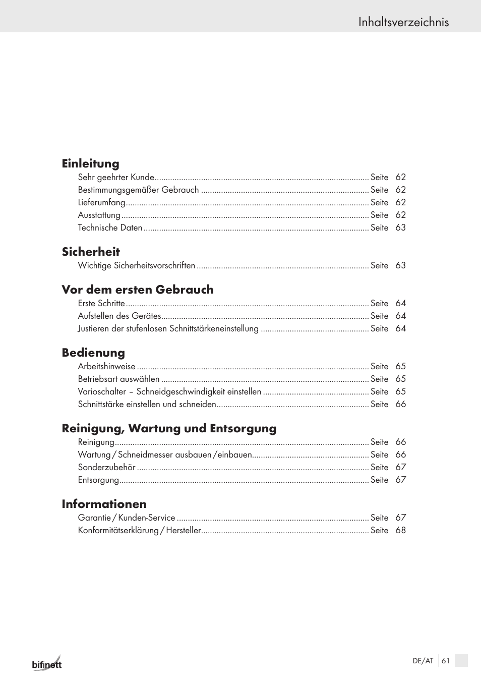 Bifinett KH 150 User Manual | Page 59 / 66