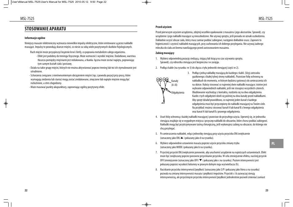 Stosowanie aparatu, Msl-7525 | Dyras MSL-7525 User Manual | Page 12 / 31