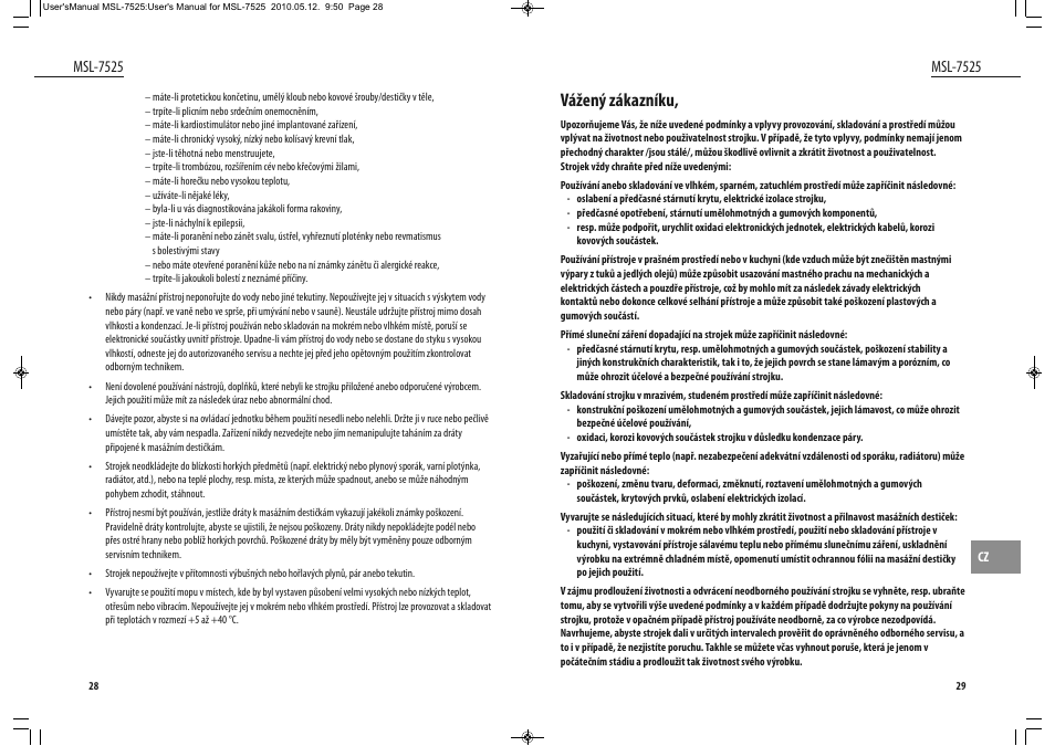 Vážený zákazníku, Msl-7525 | Dyras MSL-7525 User Manual | Page 15 / 31