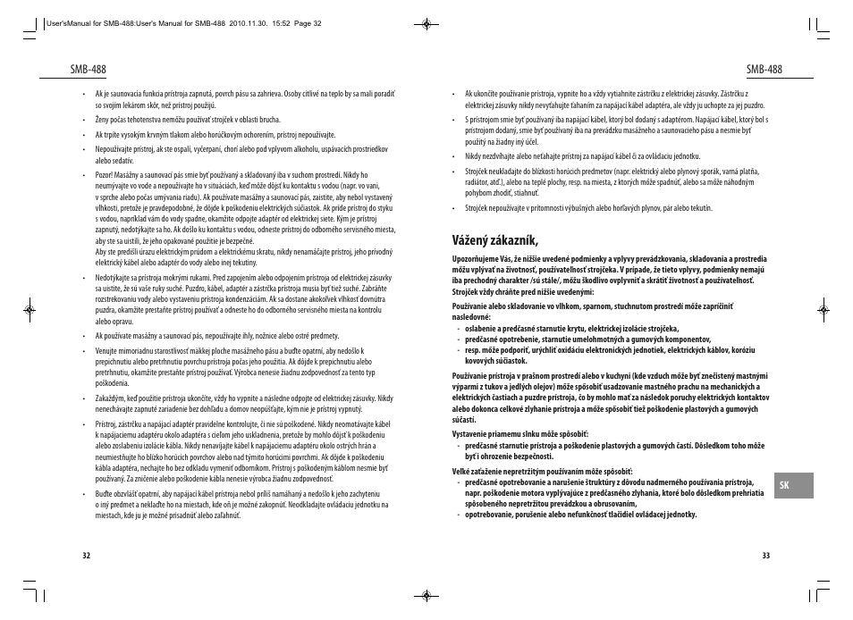 Vážený zákazník, Smb-488 | Dyras SMB-488 User Manual | Page 17 / 25