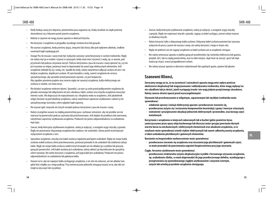Szanowni klienci, Smb-488 | Dyras SMB-488 User Manual | Page 8 / 25