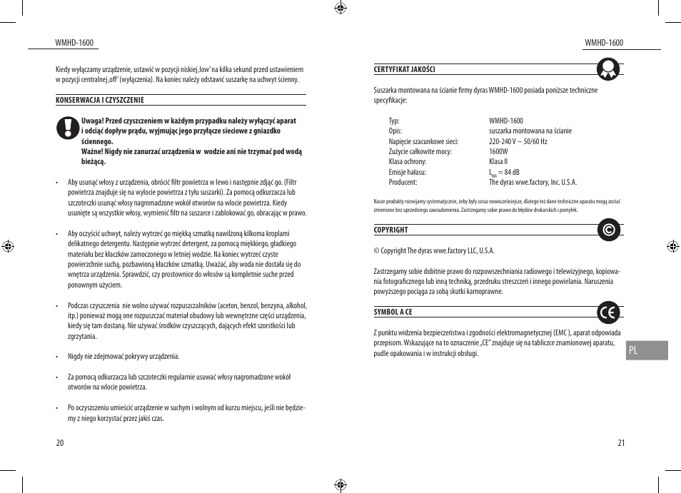 Dyras WMHD-1600 User Manual | Page 11 / 27