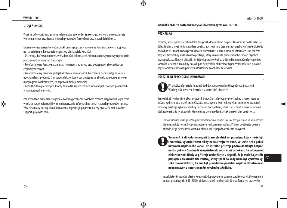 Dyras WMHD-1600 User Manual | Page 12 / 27