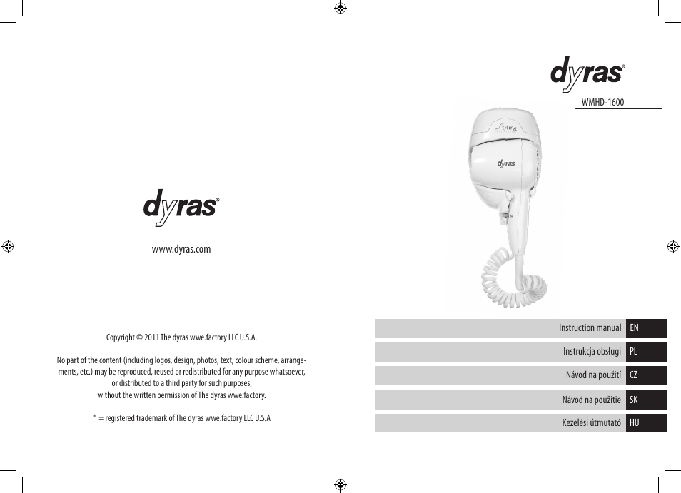 Dyras WMHD-1600 User Manual | Page 2 / 27