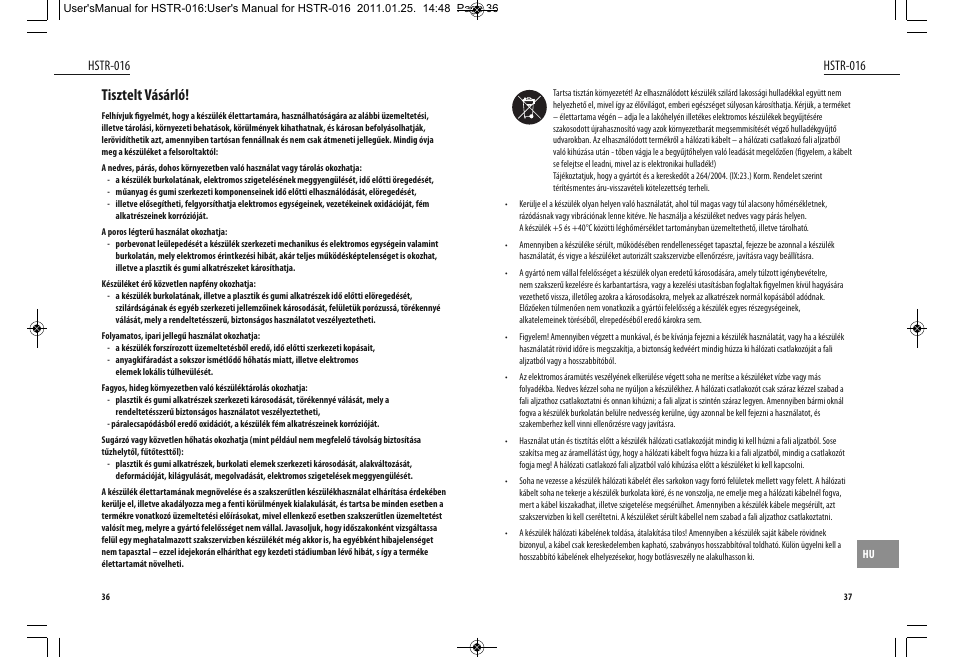 Tisztelt vásárló, Hstr-016 | Dyras HSTR-016 User Manual | Page 19 / 23