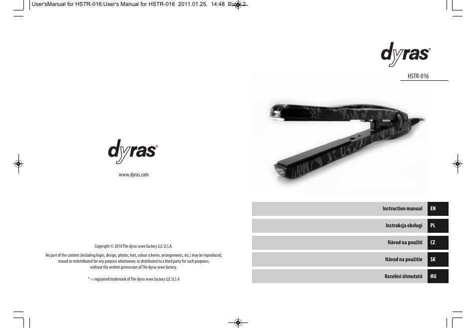 Dyras HSTR-016 User Manual | Page 2 / 23