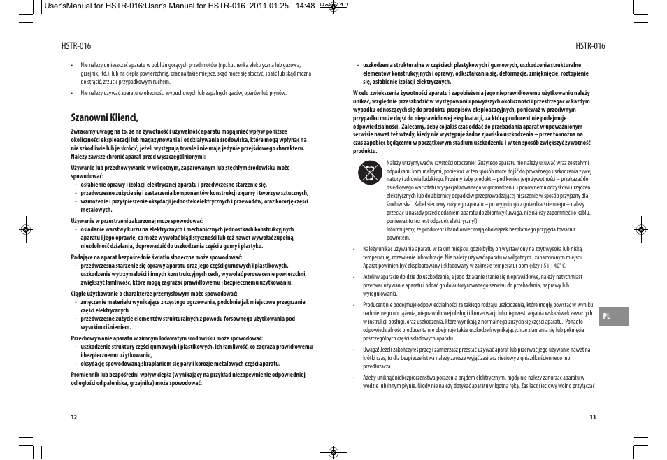 Szanowni klienci, Hstr-016 | Dyras HSTR-016 User Manual | Page 7 / 23