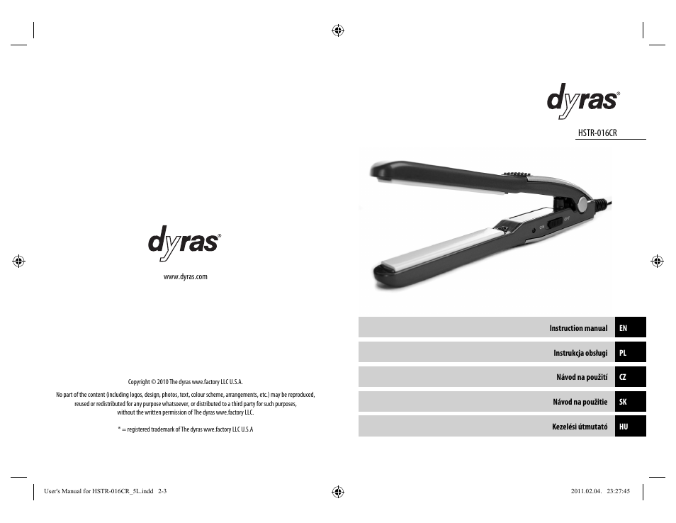 Dyras HSTR-016CR User Manual | Page 2 / 21