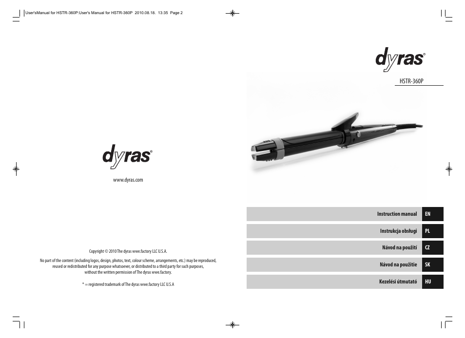 Dyras HSTR-360P User Manual | Page 2 / 23