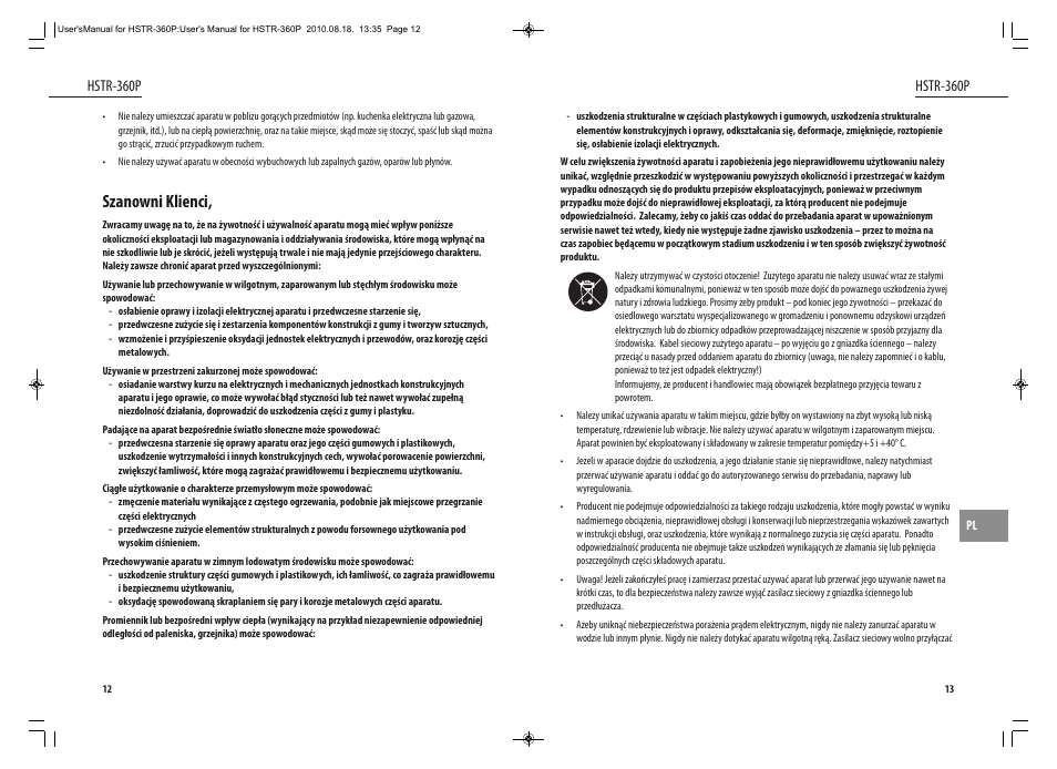 Szanowni klienci, Hstr-360p | Dyras HSTR-360P User Manual | Page 7 / 23