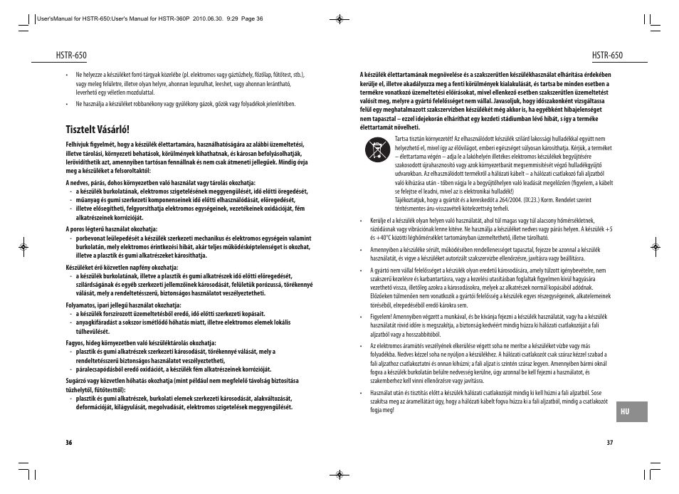 Tisztelt vásárló, Hstr-650 | Dyras HSTR-650 User Manual | Page 19 / 23