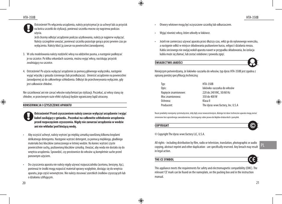 Dyras HTA-350B User Manual | Page 11 / 27