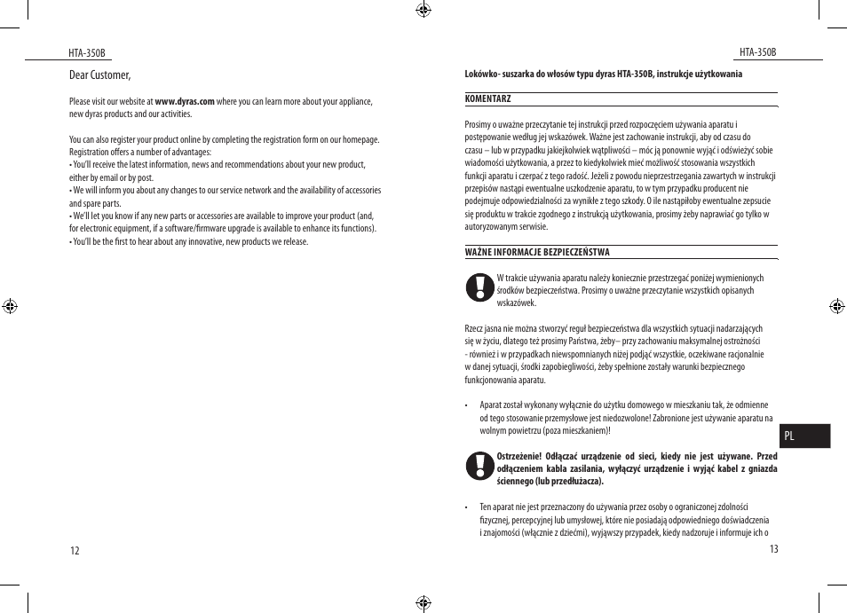 Dyras HTA-350B User Manual | Page 7 / 27