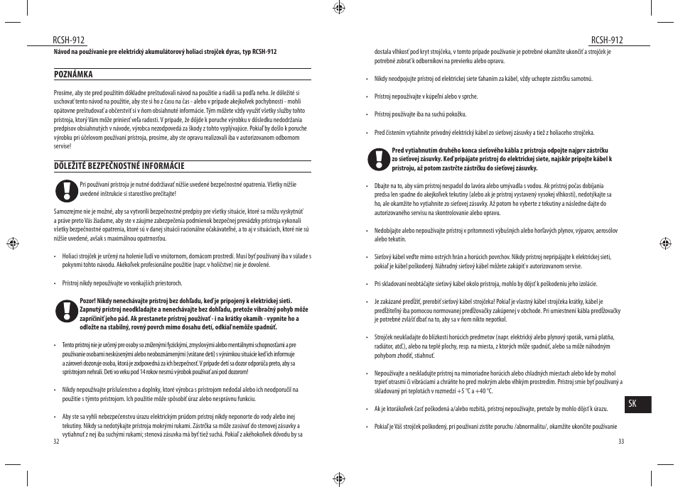 Dyras RCSH-912 User Manual | Page 17 / 27