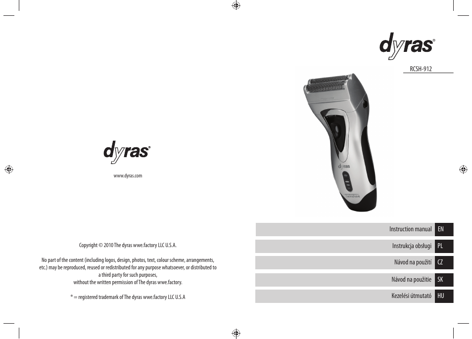 Rcsh-912 user's manual2.pdf | Dyras RCSH-912 User Manual | Page 2 / 27