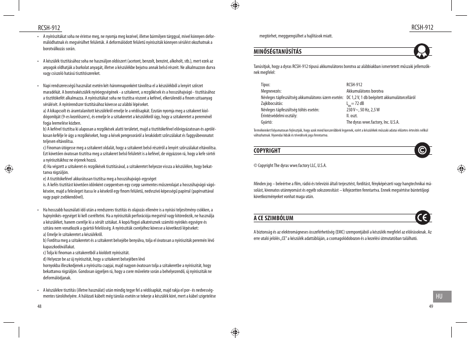 Dyras RCSH-912 User Manual | Page 25 / 27