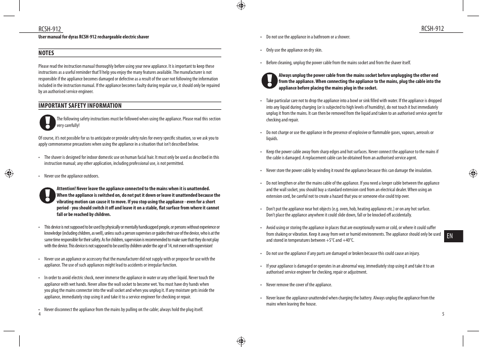 Dyras RCSH-912 User Manual | Page 3 / 27