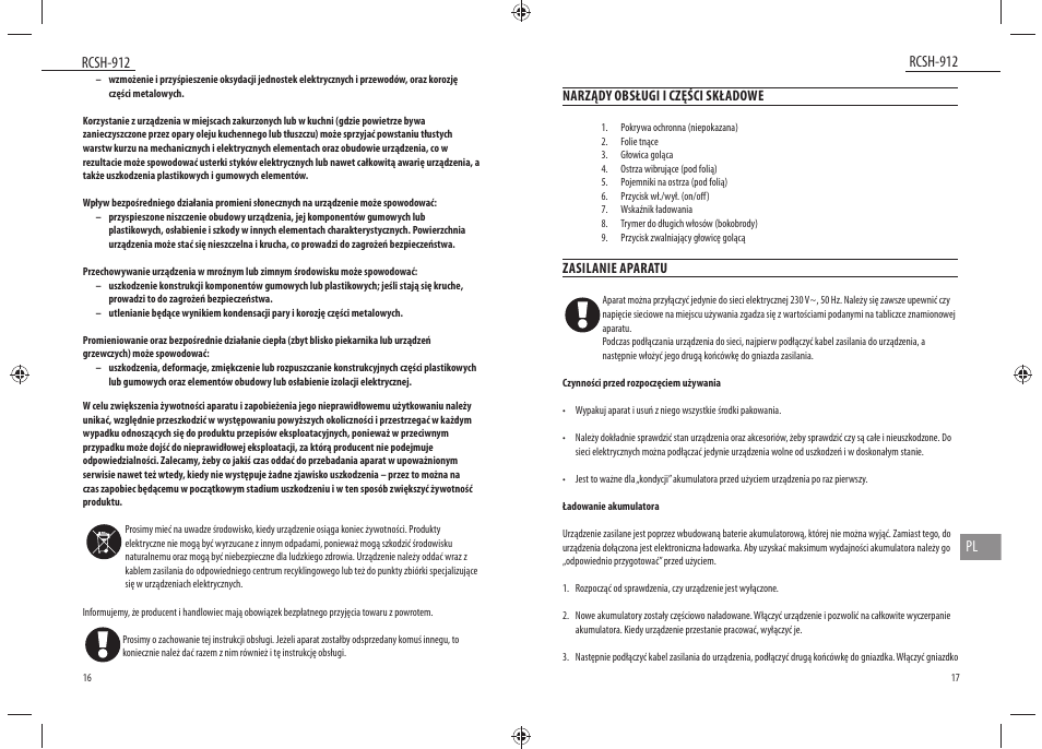 Dyras RCSH-912 User Manual | Page 9 / 27