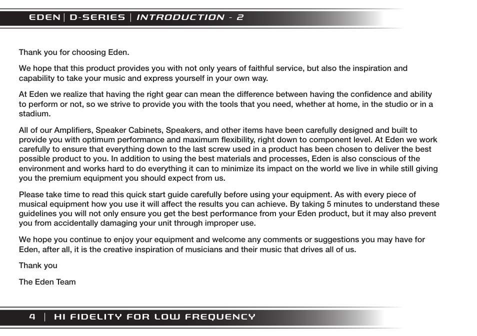 Eden XT User Manual | Page 4 / 24