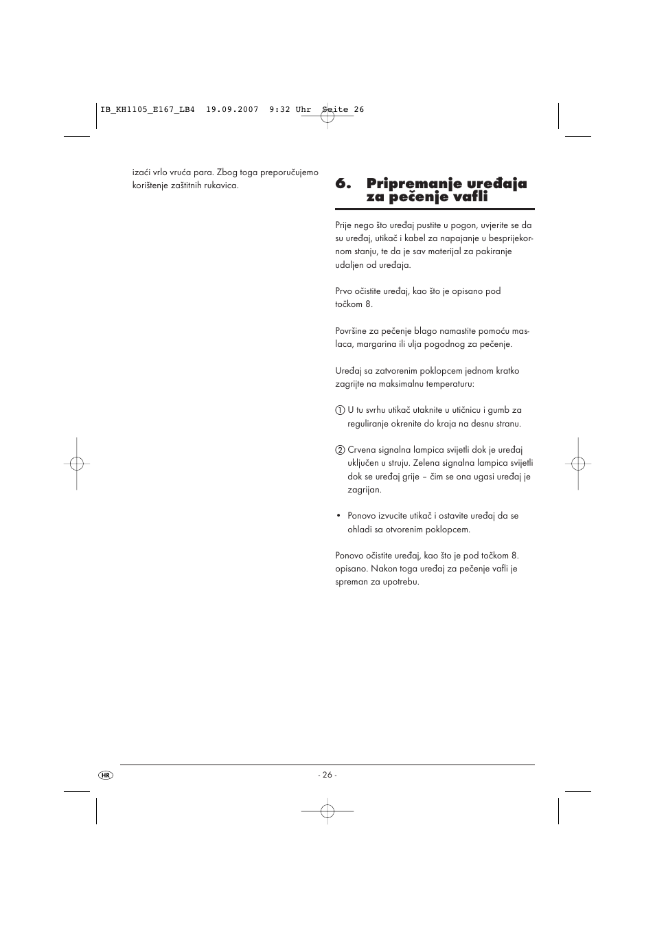 Pripremanje uređaja za pečenje vafli | Bifinett KH 1105 User Manual | Page 28 / 35