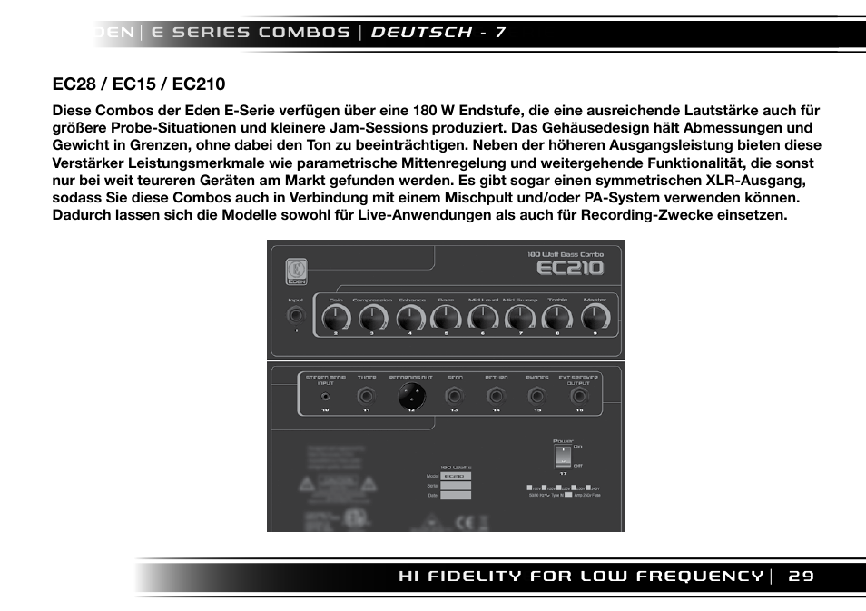 Eden EC210 User Manual | Page 29 / 72