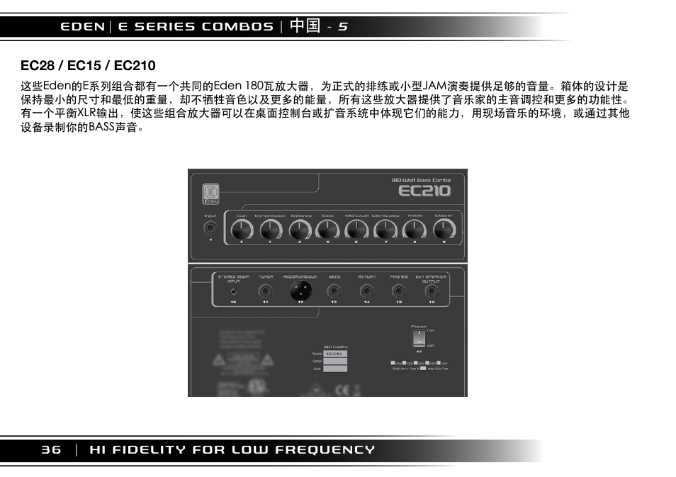 Eden EC210 User Manual | Page 36 / 72