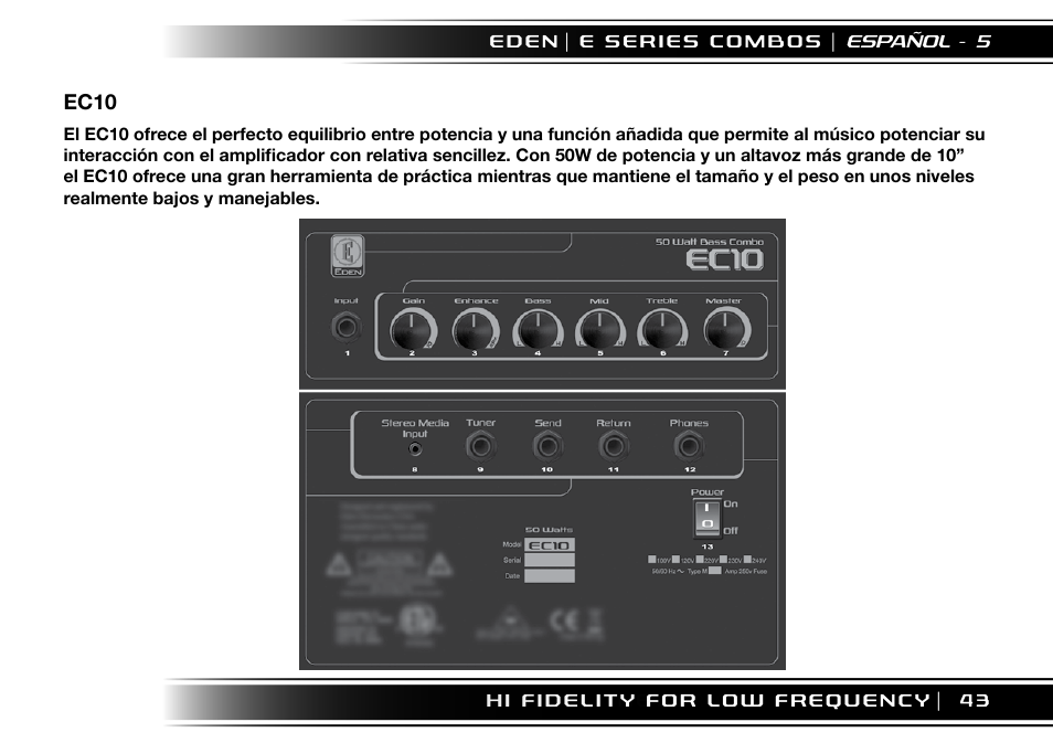 Ec10 | Eden EC210 User Manual | Page 43 / 72