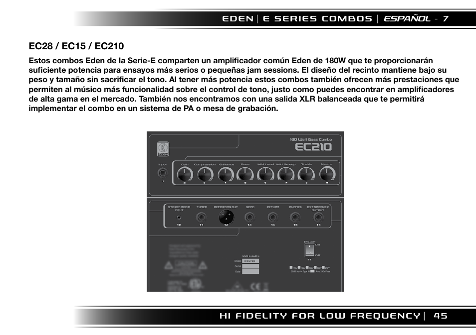 Eden EC210 User Manual | Page 45 / 72